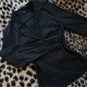 Hugo Boss Dark Green Button Down Blouse